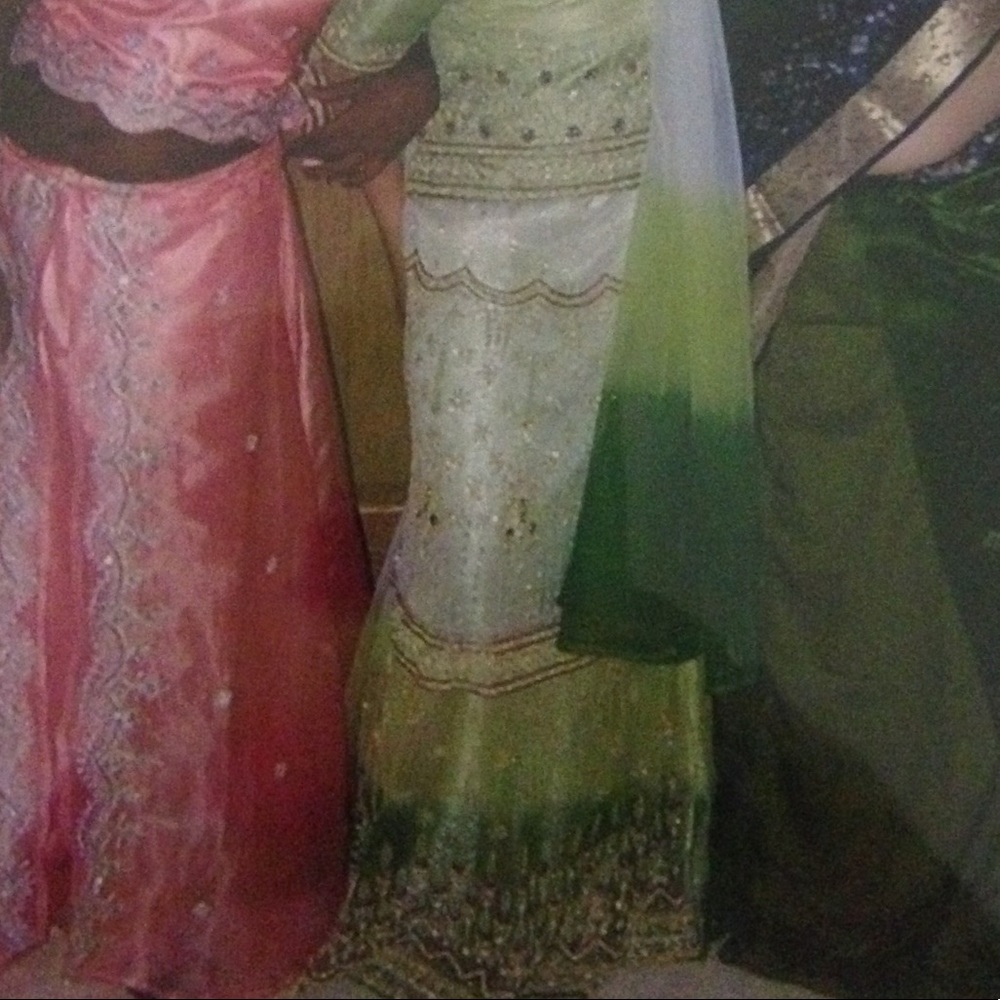 Children’s green ombré lehenga